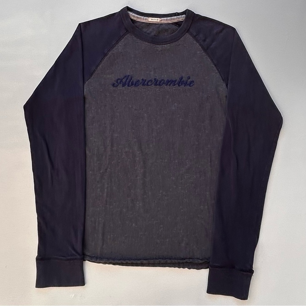 Vintage Y2K Abercrombie & Fitch Long Sleeve Raglan T Shirt Size Men’s Small Navy